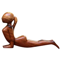 wood yoga sculpture natural wood yoga meditation hand carved human figure sculpture yoga is learning to come back hand carved