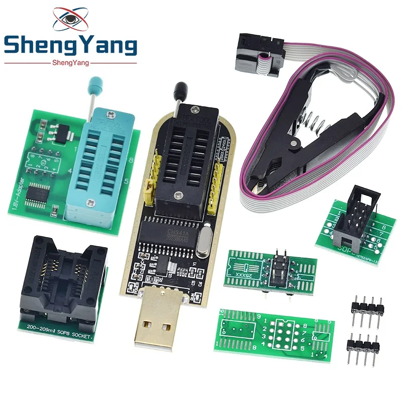 USB-программатор CH341A/CH341B 24 25 серия EEPROM, модуль программатора с флэш-BIOS, зажим SOIC8 SOP8 для проверки EEPROM 93CXX / 25CXX/24CXX, набор «сделай сам»
