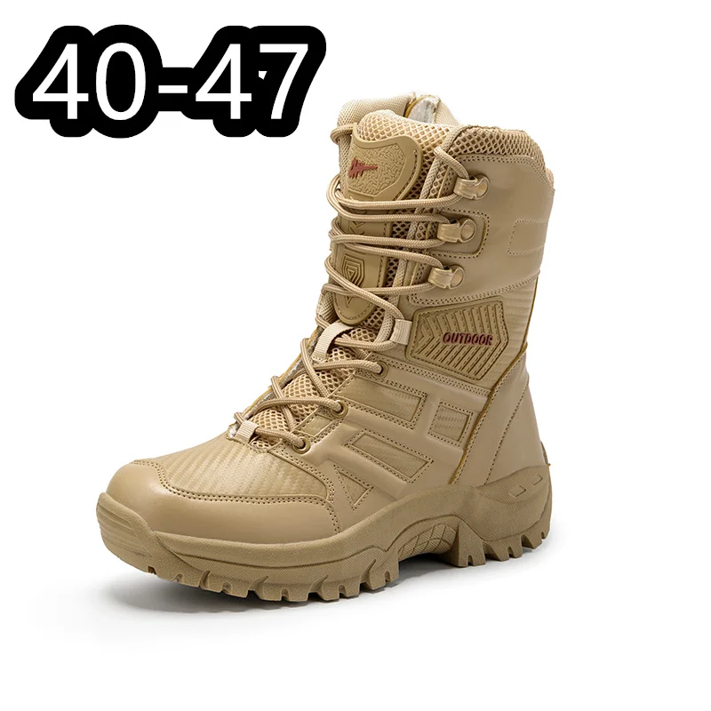

Men High Quality Brand Military Leather Boots Special Force Tactical Desert Combat Men's Boots Outdoor Shoes Ankle Boots Zapatos