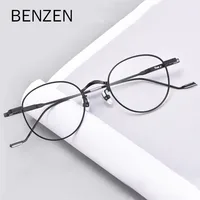 BENZEN Titanium Myopia Round Glasses Frame Men Retro  Prescription Eyeglasses Women New Vintage Optical Eyewear 5796