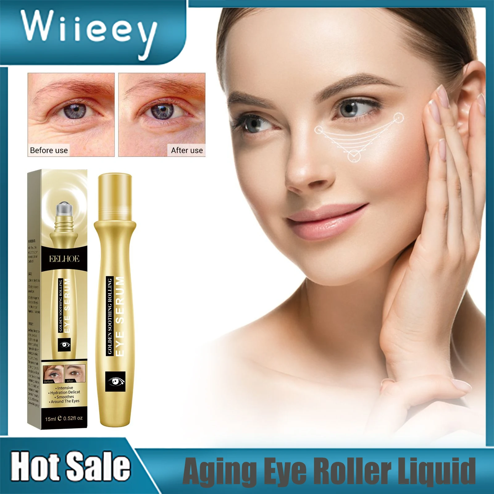 

Anti Eye Bag Serum Dilutes Eyes Lines Remove Puffiness Dark Circles Aging Firming Tightening Wrinkles Removal Eye Roller Essence