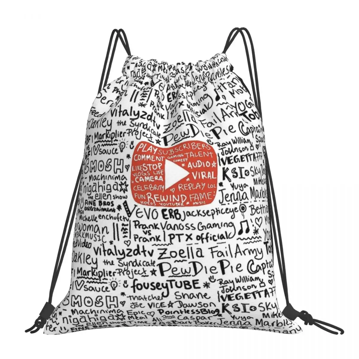 

Youtube Backpack Drawstring Bags Multi-function Portable Backpacks Drawstring Bundle Pocket Shoes Bag Book Bags Travel Students