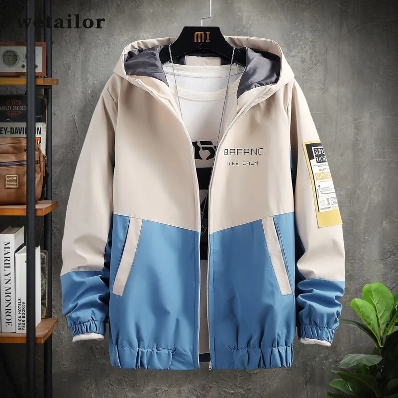 

Новая модная брендовая ветрозащитная верхняя одежда, пальто, Высококачественная Мужская блестящая куртка на молнии большого размера для м...