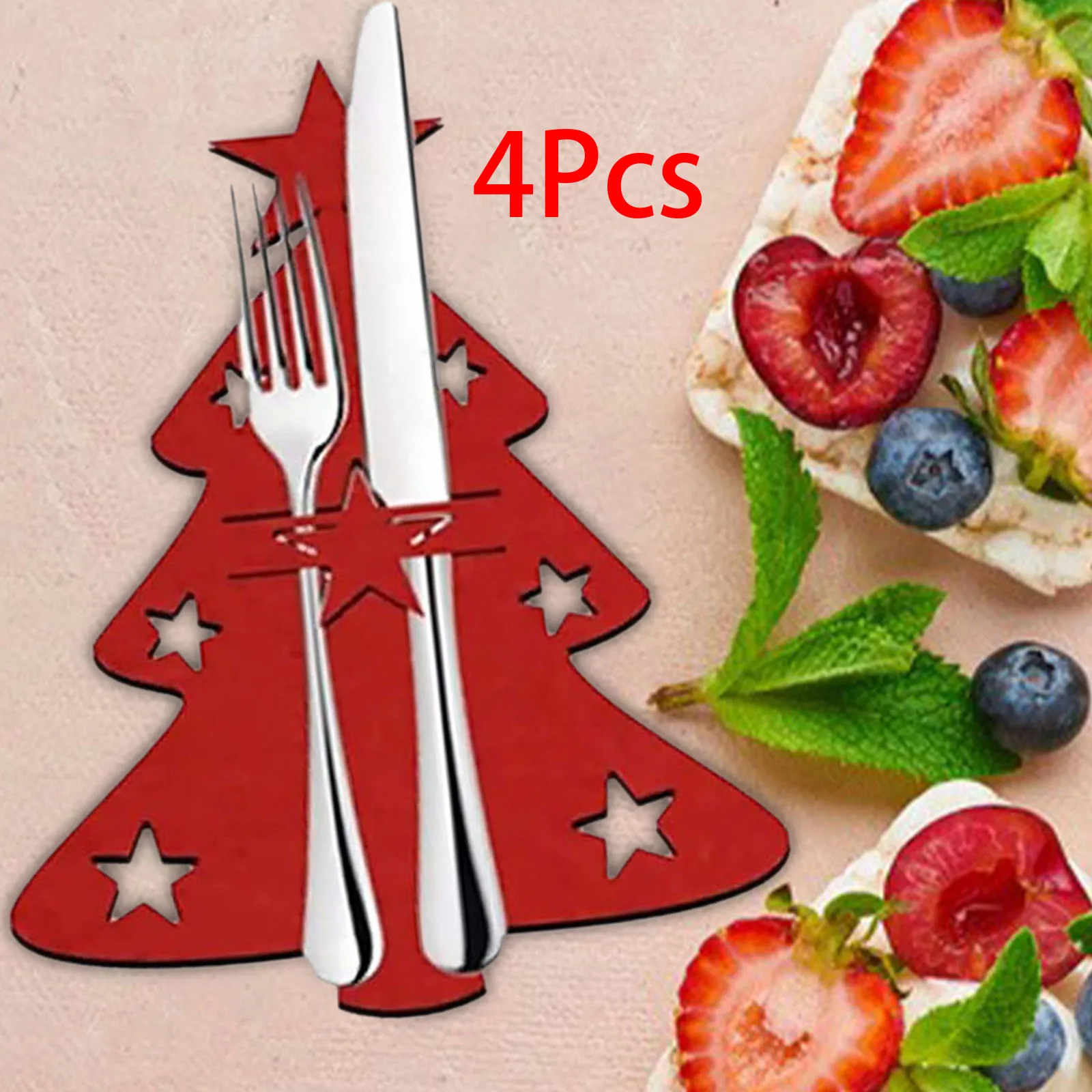 

Christmas Knife and Fork Holder Christmas Decoration Tableware Holder Christmas Hat Cutlery Bag Xmas New Year Christmas Gift