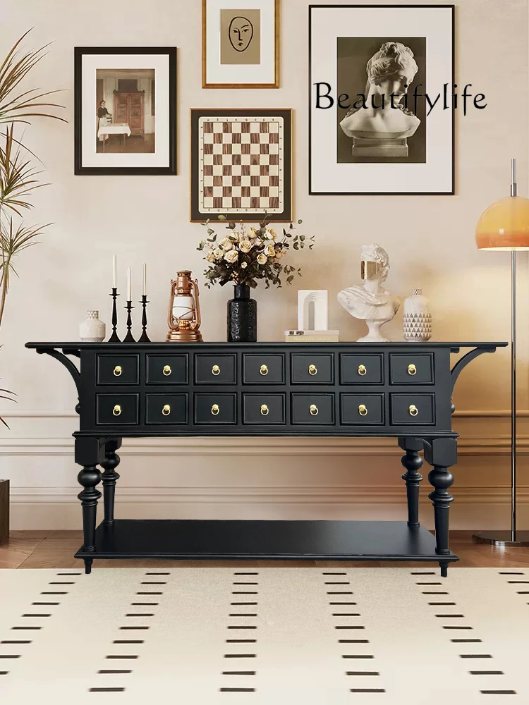 ła w stylu francuskim Lux Style z wieloma szufladami kredens do przedpokoju amerykańska szafka litego drewna retro mały apartament