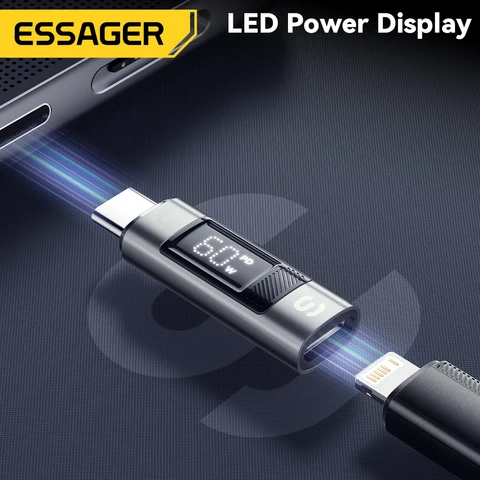 Essager USB C Display OTG адаптер PD 30 Вт для быстрой зарядки Type-C «мама» на Lightning «папа» для iPhone 15 14 13 конвертер