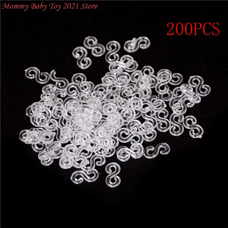 

200PCS(10bags) Transparent Loom Rubber Bands Kits S Clips For DIY Loom Bands Bracelet Charms Accessaries Kids Weave Toys