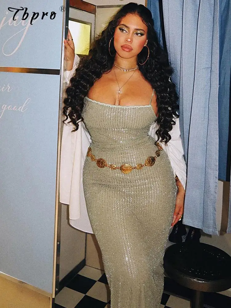 

Women's Halter Sequin Bodycon Knit Dress Lady Sexy Backless Sleeveless Dresses Summer Female Night Club Party Elegant vestido