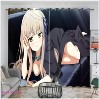 lovely kawaii blackout curtains for living room anime girls cortinas 3d print folioone piece for bedroom kitchen curtain decor