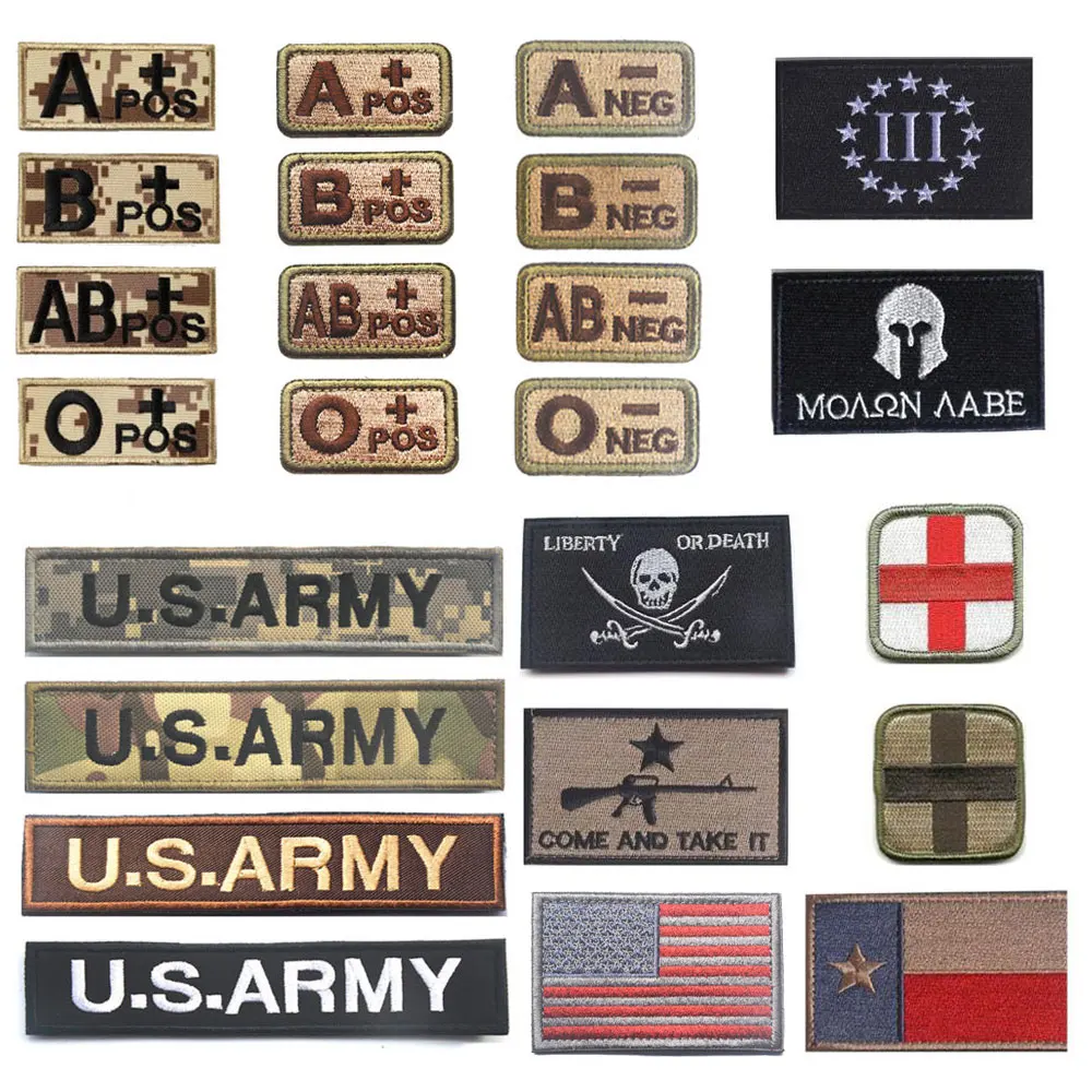 Тактическая 3d-нашивка типа крови армейские военные нашивки армии США для одежды