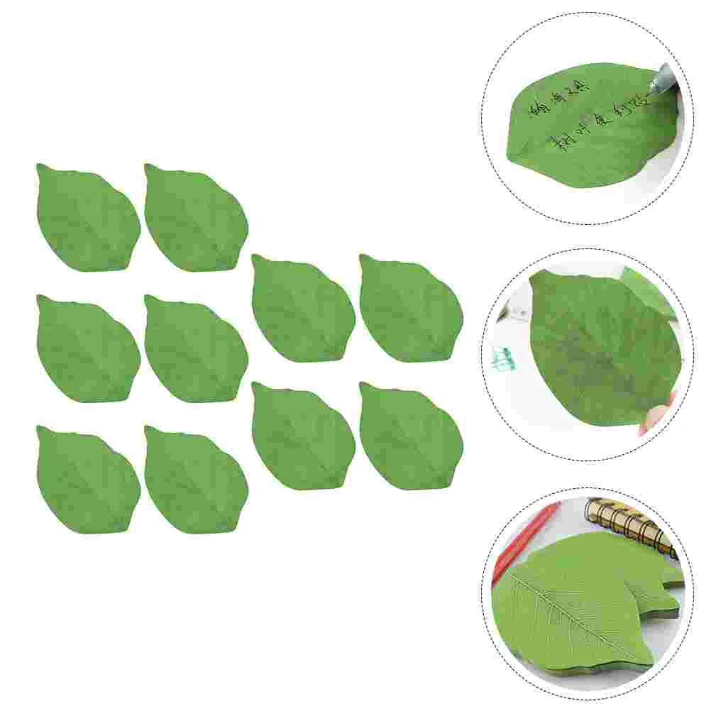 

10PCS Leaf Shaped Message Notes Memo Message Stickers Unique Memo Pads