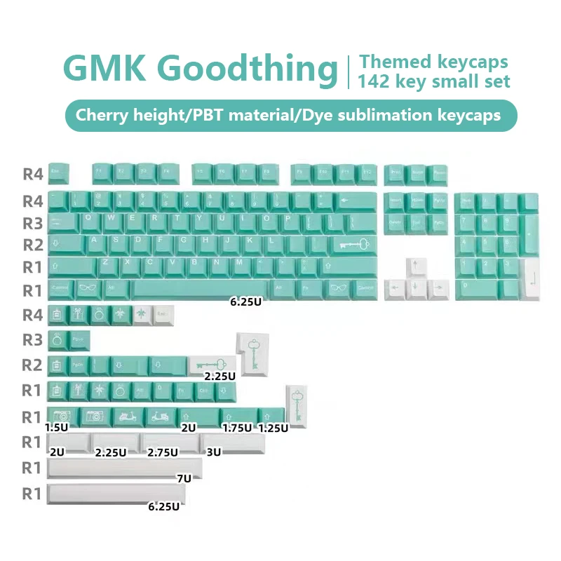 

GMK Clone Goodthing 142 Keys Cherry Keycaps PBT Dye Sub Keycap For Mx Switch Mechanical Keyboard 2U 2.75U 3U 6.25U 7U Spacebar