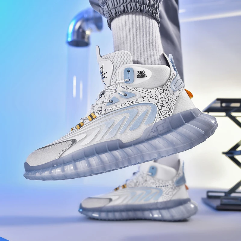 

Novos homens sapatos de basquete retro estrela sapatos de basquete alta superior tornozelo sapatos respirável casual luz confort
