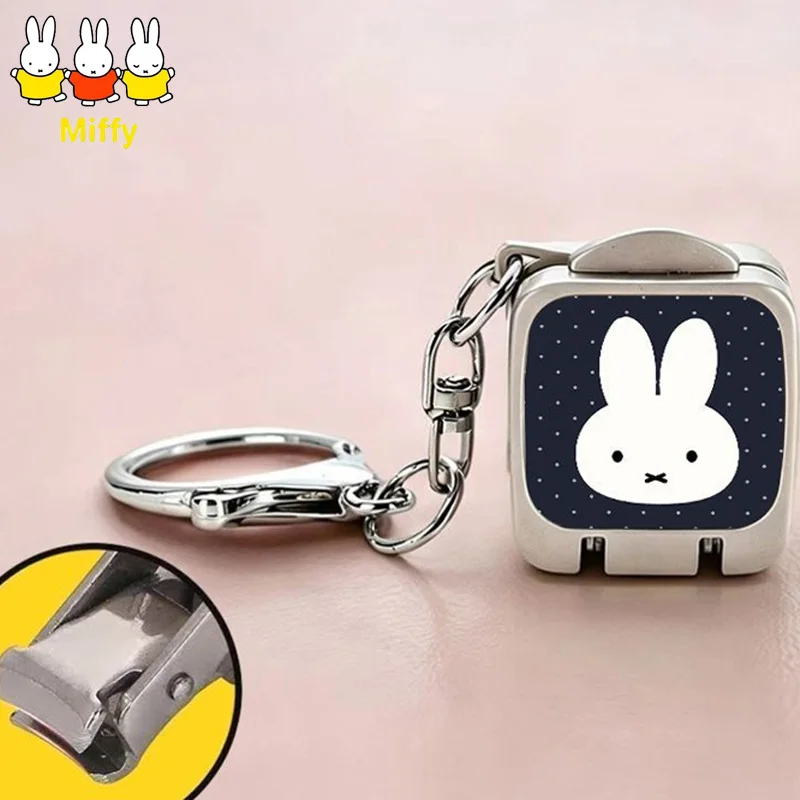 Фото Милые складные мини-кусачки для ногтей Miffy Kawaii, ультракомпактные, портативные, с защитой от защемления, подарок №1