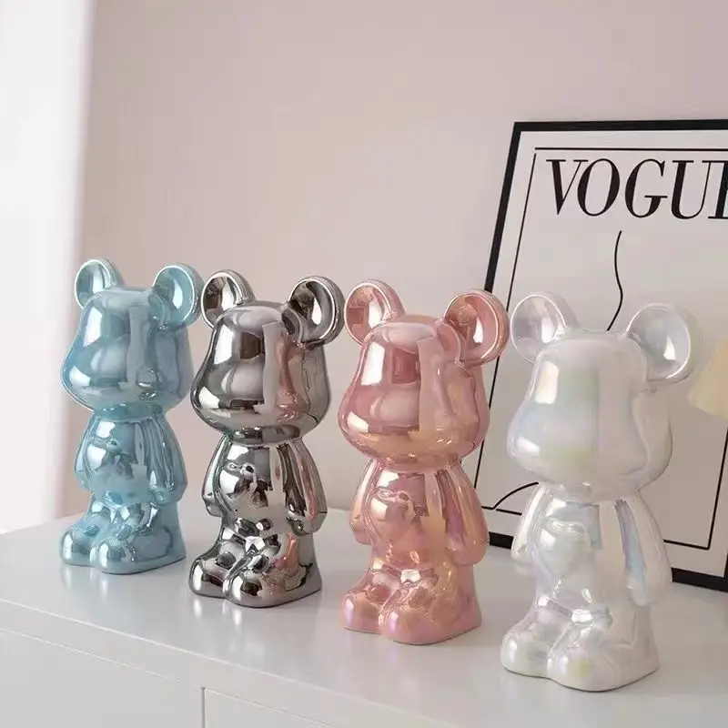 

17-29cm New Bearbrick Statue Figurines Bear Brick Sculpture Be@rbrick Ceramic Mold Ornaments Office Home Interior Decor