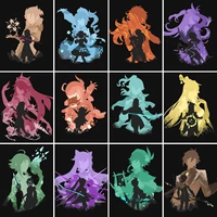 diamond painting anime magical girl shadow genshin impact full square drill embroidery cross stitch kits home decor