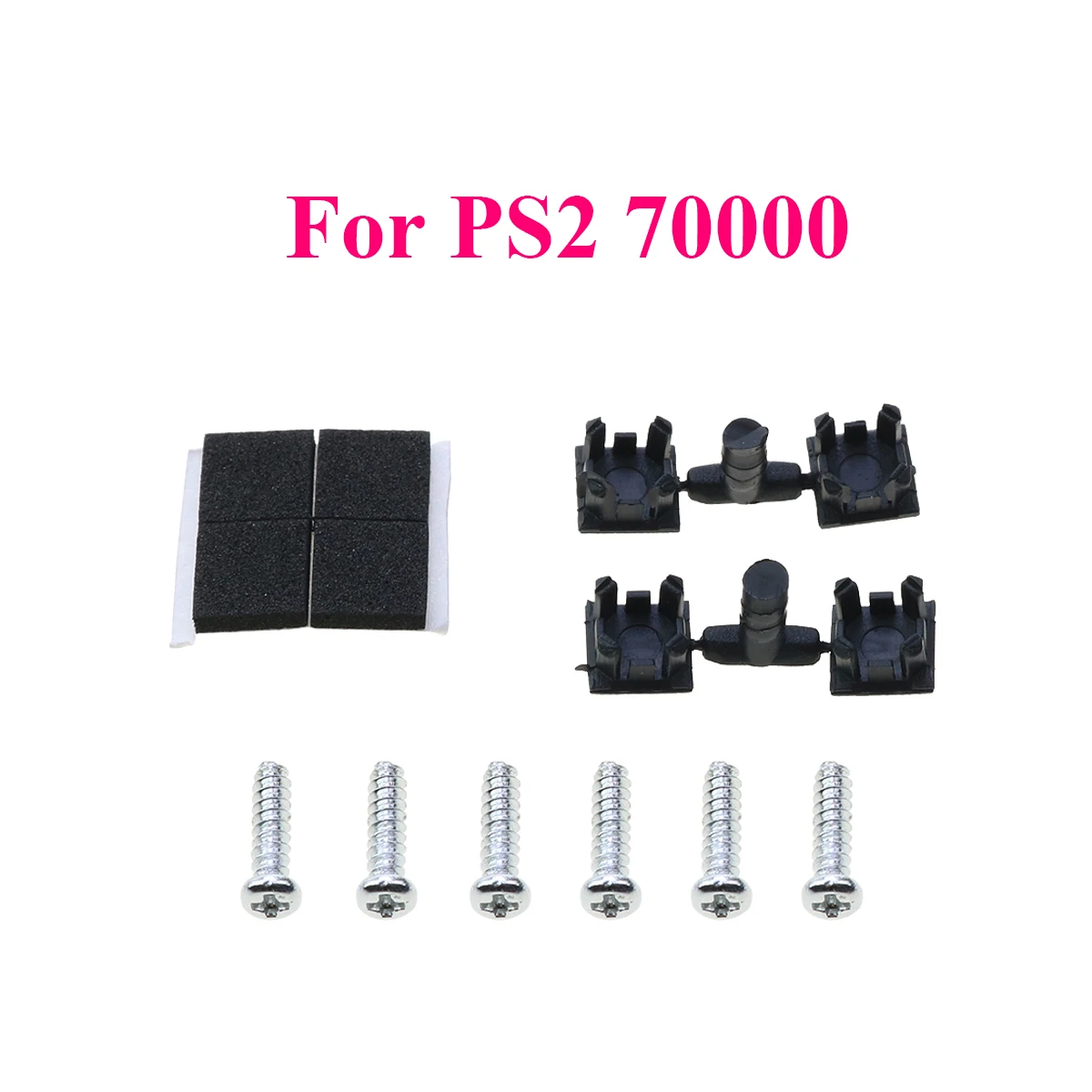Фото Полный комплект черных пластиковых винтов для консоли PS2 PS3 Slim 2000 3000 4000 70000, комплект резиновых наконечников для винтов, комплект винтов, запа... №5