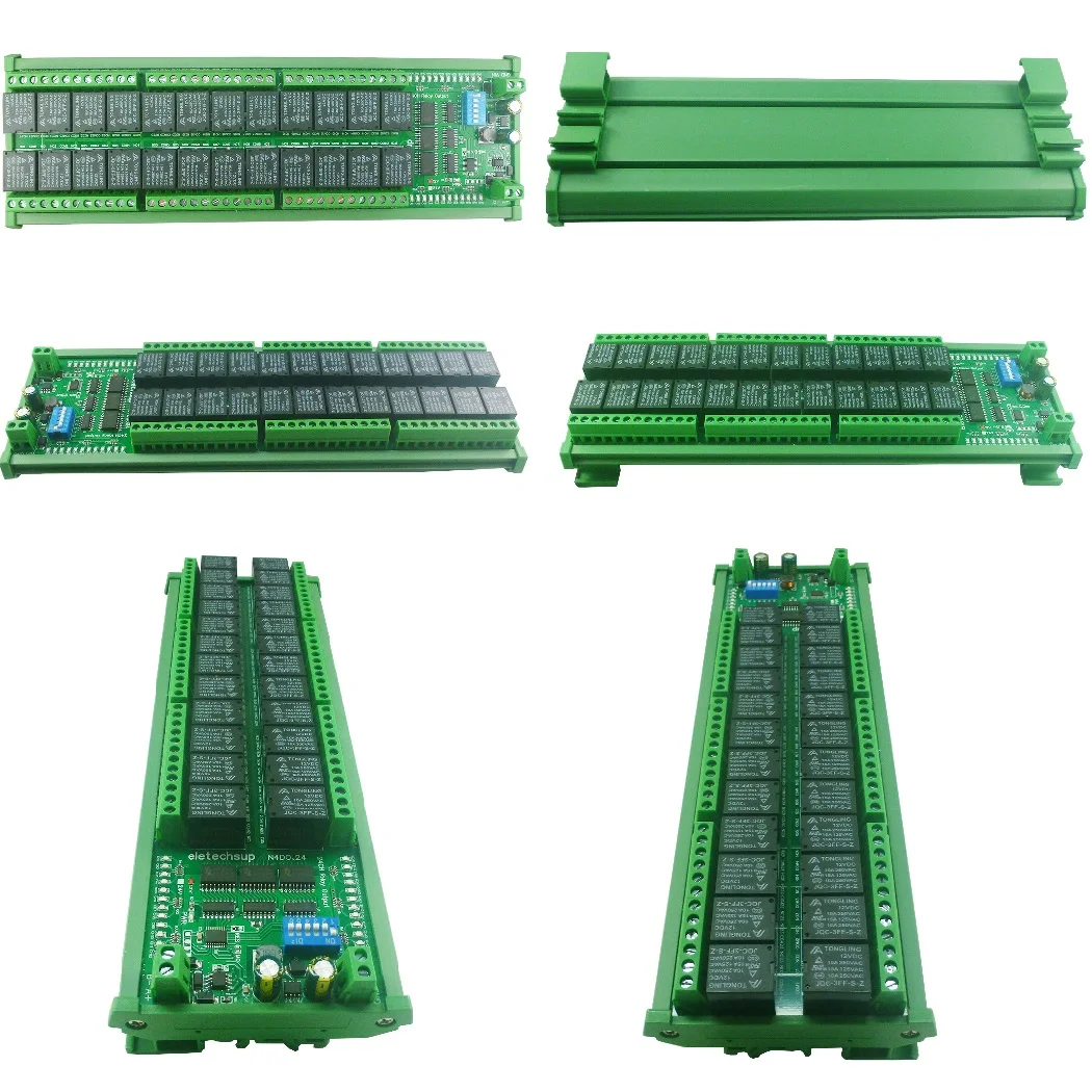 24CH RS485 ВКЛ/ВЫКЛ Мгновенная задержка Защелка 12 В 24 Релейный модуль Uart Modbus ПЛК Плата