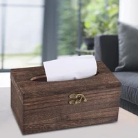 40hot wooden tissue box paper napkin holder dispenser case bathroom office desk decor