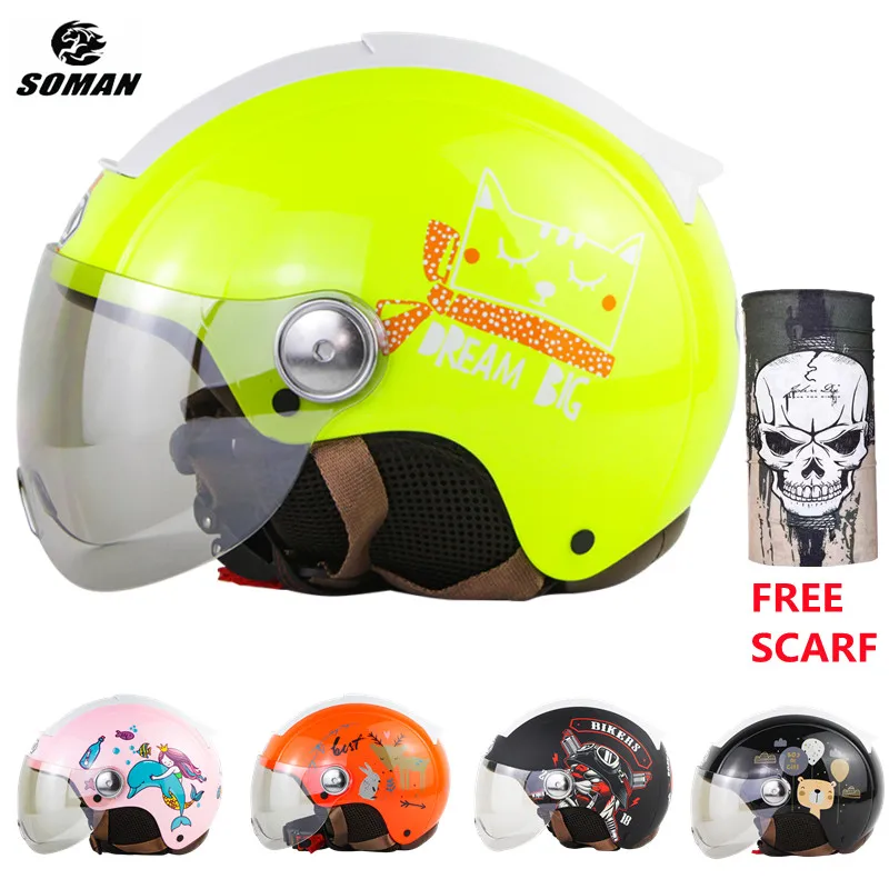 

Women Motorcycle Helmet Open Face Coloful Fashion Scooter Helmet Street Casco Moto Half Face with Visor