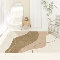 nordic modern minimalist plain color carpet sofa bedroom warm color large area living room carpet art line hotel decor floor mat