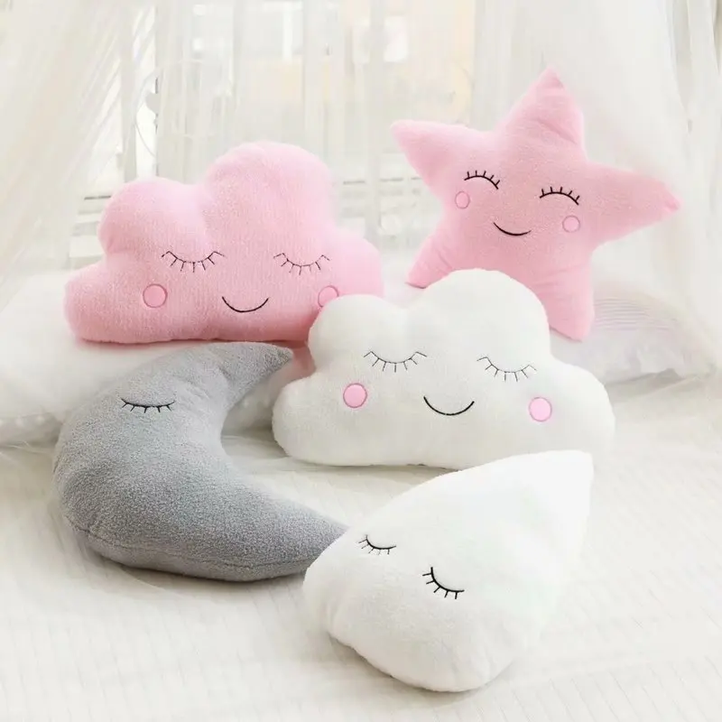 

Creative and lovely cloud soft short plush stuffed pillow car cushion toy face comfortable cushion pillow home sofa decoration