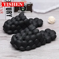yishen slippers for men slides flat bubble slippers adult sandals beach shoe solid color home slippers bedroom spa sandals