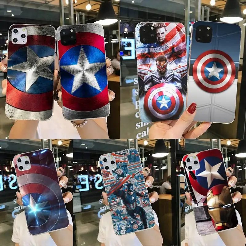 

Marvel Superheroes Captain America Phone Case For iphone 13 12 11 Pro Max Mini XS Max 8 7 Plus X SE 2020 XR Silicone Soft cover