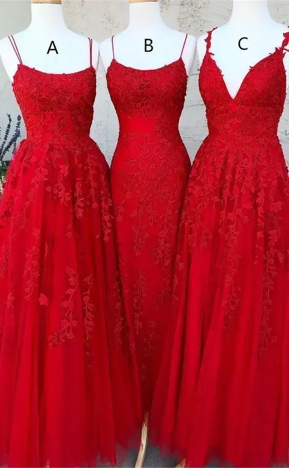 

V-Neck Red Chiffon Bridesmaid Dresses Spaghetti Straps Sexy Prom Dress Robe de mariee Vestido De Noiva HOT