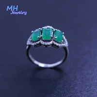 mh 100 natural emerald rings for women gift red 925 sterling silver mom and engagement anniversary gift ring fine jewelry