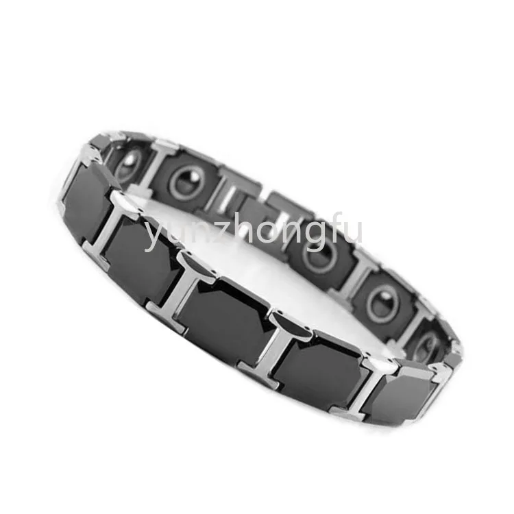 Японский и брикет браслет из титановой стали с керамической квадратной черной