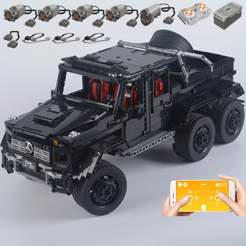 

Technical Car APP Remote Control LE-J901 6x6 Moter Power Land Cruiser Bricks Building Blocks Gift Toys For Kids Moc Assembling