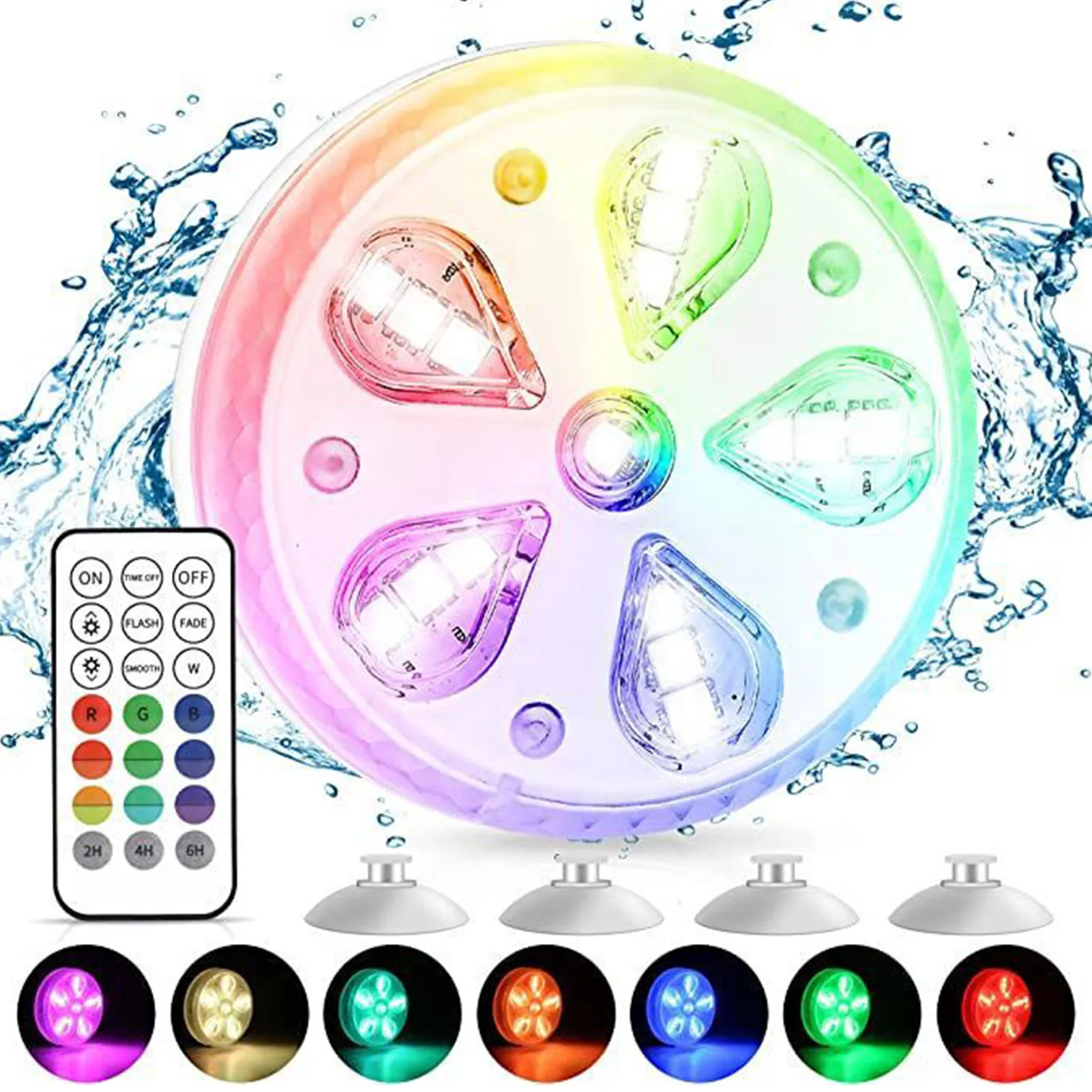 

Pool Lights Submersible Led Pool Lights Upgraded IP68 Waterproof Pool Light Underwater With Remote RGB Dynamic Color For Above