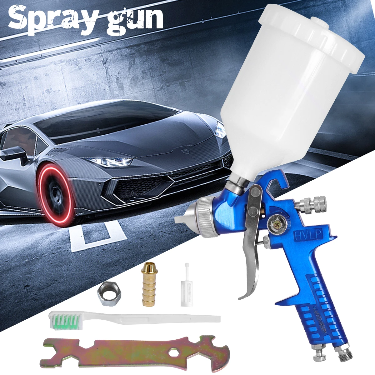 1.4mm 1.7mm Professional HVLP Air Spray Gun Paint Sprayer 600ml Gravity Feed Airbrush Kit Car Furniture Painting Spraying Tool