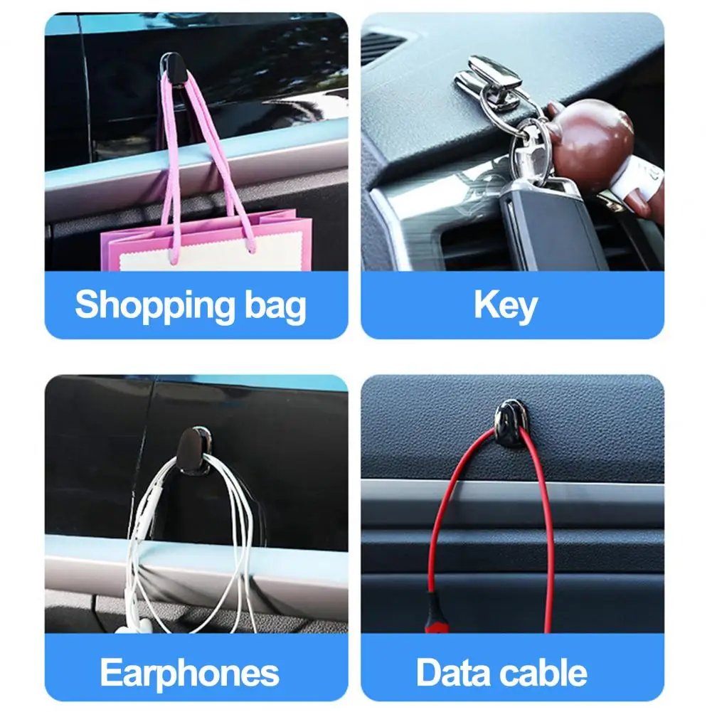 

Strong Adhesive Car Hooks Car Hooks Punch-free Adhesive Double-sided Hangers for Dashboard Great Load Bearing Small for Usb