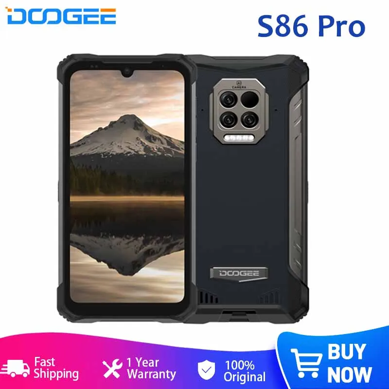 

DOOGEE S86 Pro 128GB ROM 8GB RAM Rugged Smartphone Android 10 Helio P60 Octa Core 6.1" Screen 16MP Infrared Thermometer 8500mAh
