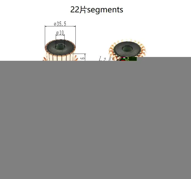 

5 шт. 35,5x10x22,6 (23,3) x22P медные стержни, коллектор электродвигателя