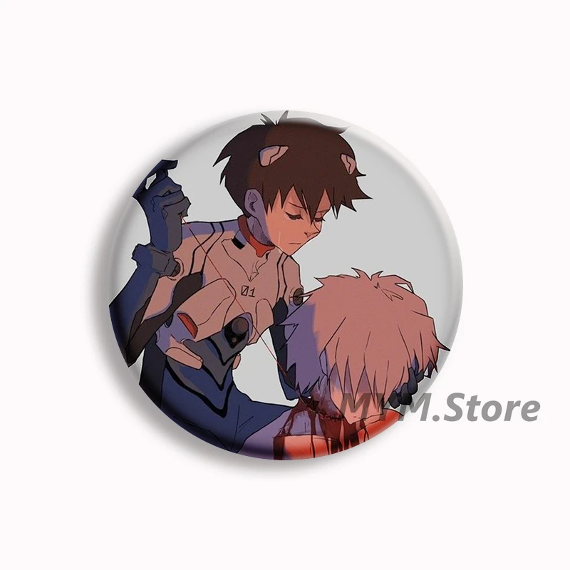 Фото Аниме Kaworu Nagisa x Ikari Shinji Fanart, мягкая кнопка, булавка из ЭВА, персонаж мультфильма, брошь, значок, сумка, декор, фанаты, друзья, подарки №5