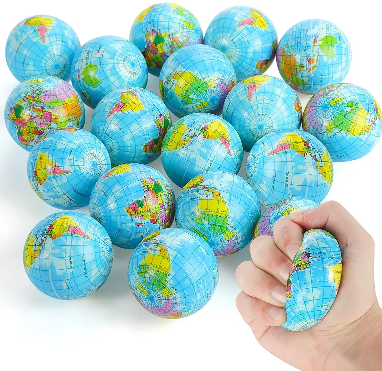 

Soft Anti Stress Relief World Map Foam Ball Atlas Earth Globe Palm Ball Planet Toys for Chrildren Geography Educational Supplies