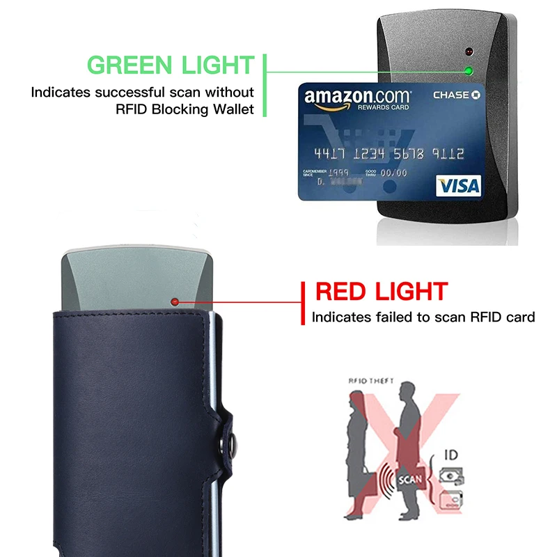 Genuine Leather Card Holder Men Wallet Slim Thin Magsafe Walket Rfid for Men Cartera Hombre Carteira Masculina Business Case