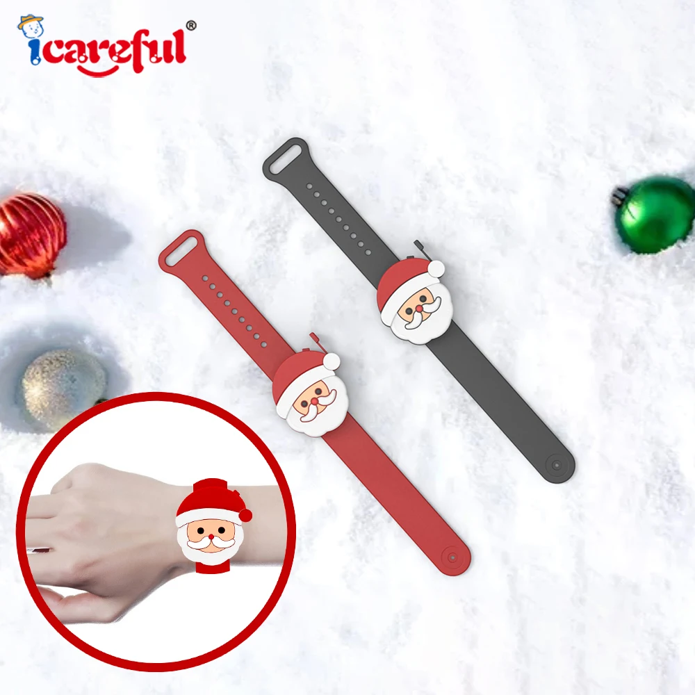 

Christmas Cartoon Sanitizer Wristband For Kids Outdoor Portable Adult Wrist Strap Liquid Gel Dispenser Silicone Alcohol Bracelet