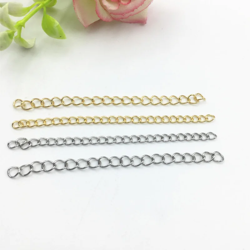 10PCS Stainless Steel  Extended tail chain Beaded Link Chain Necklace Link Chain for Jewelry Making DIY Necklace Bracelet Chain
