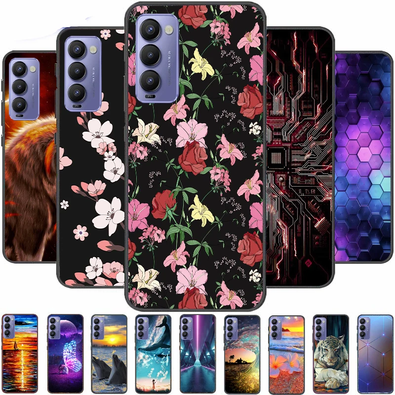 

Case For Tecno Camon 18 Cover Soft TPU Cartoon Cute Coque Painting Fundas Bumper Shell Back Color Phone