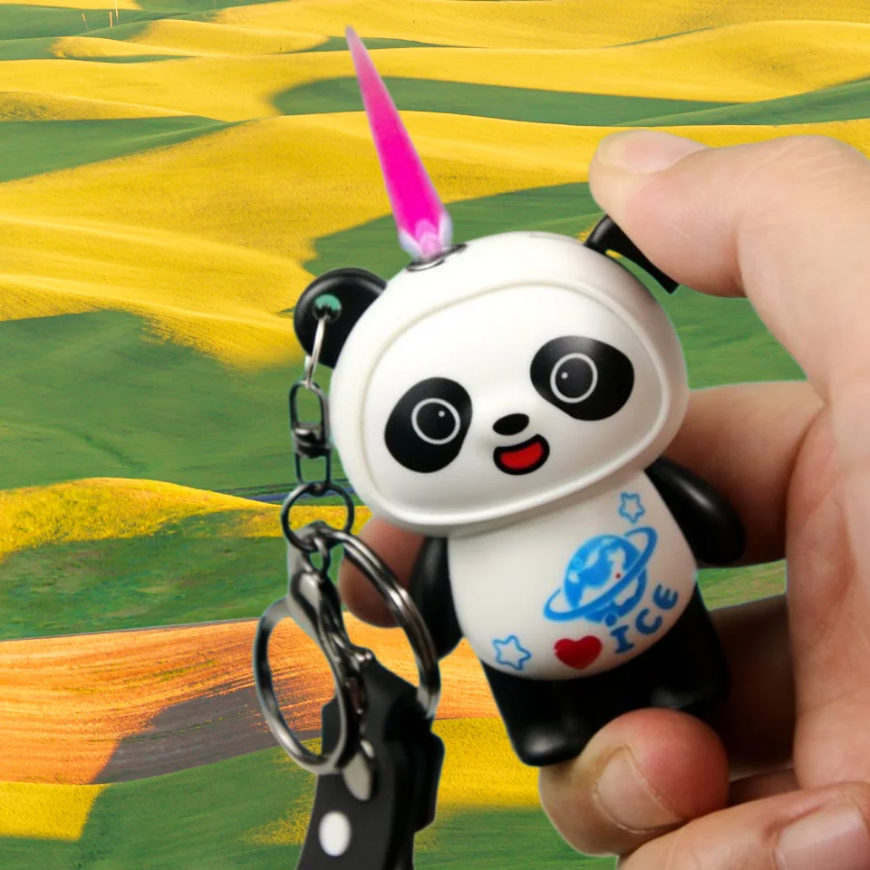 

Cute Panda Lighters Wholesale Straight Jet Pink Flame Lady Lighters Gifts Prizes Smoking Lighters Unusual Gadgets New Product