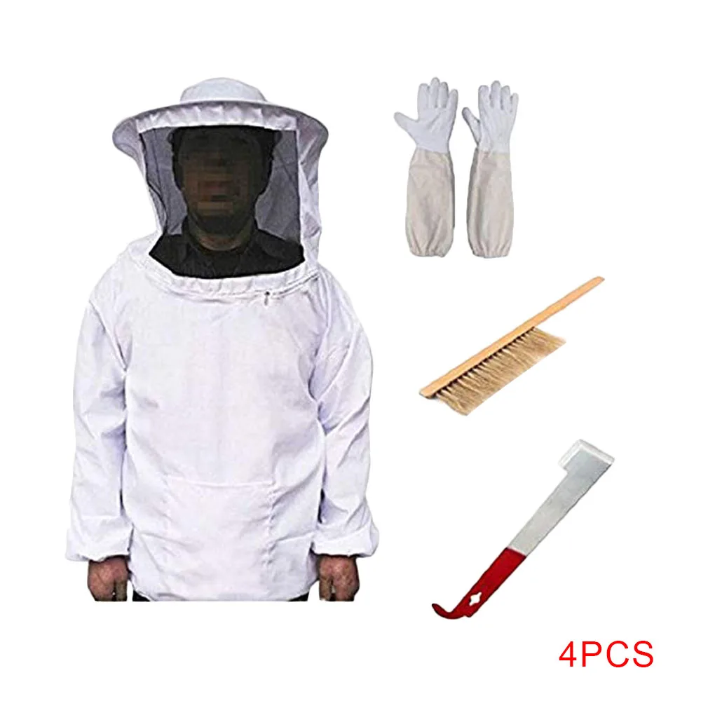 

New Professional Ventilated Bee Keeping Suit Jacket Gloves Bee Hive Brush Scraper Beekeeping Apiculture Beekeeper Tools Set