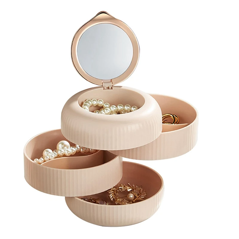 

Jewelry Box Organizer Travel Jewelry Case Small Jewelry Boxes For Women, 4 Layer Earring Holder, B