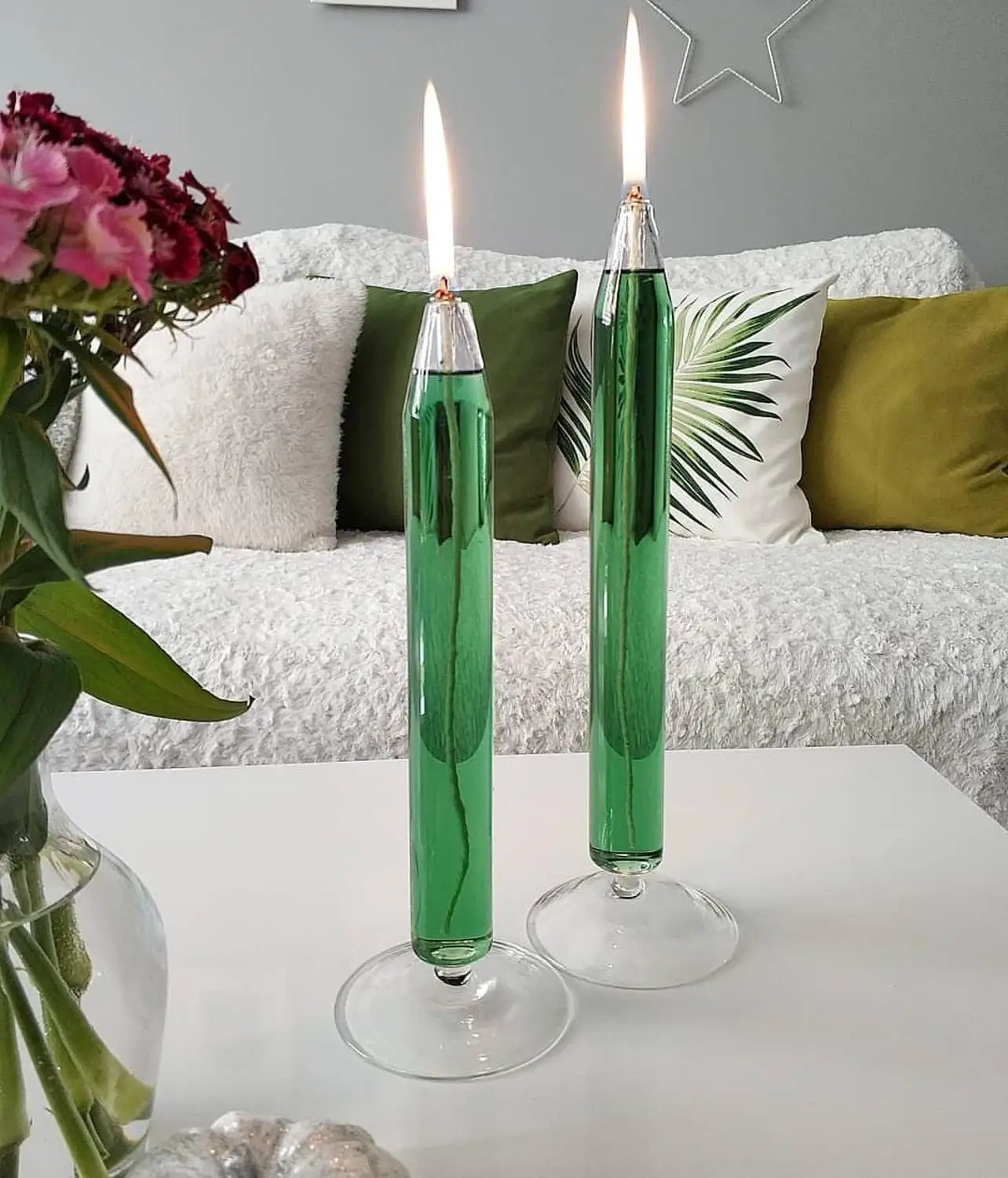 

1PCS Home Decor Glass Oil Lamp Candlestick Engagement Table Accessories Candle Light Outdoor Wife Gift Candle holders