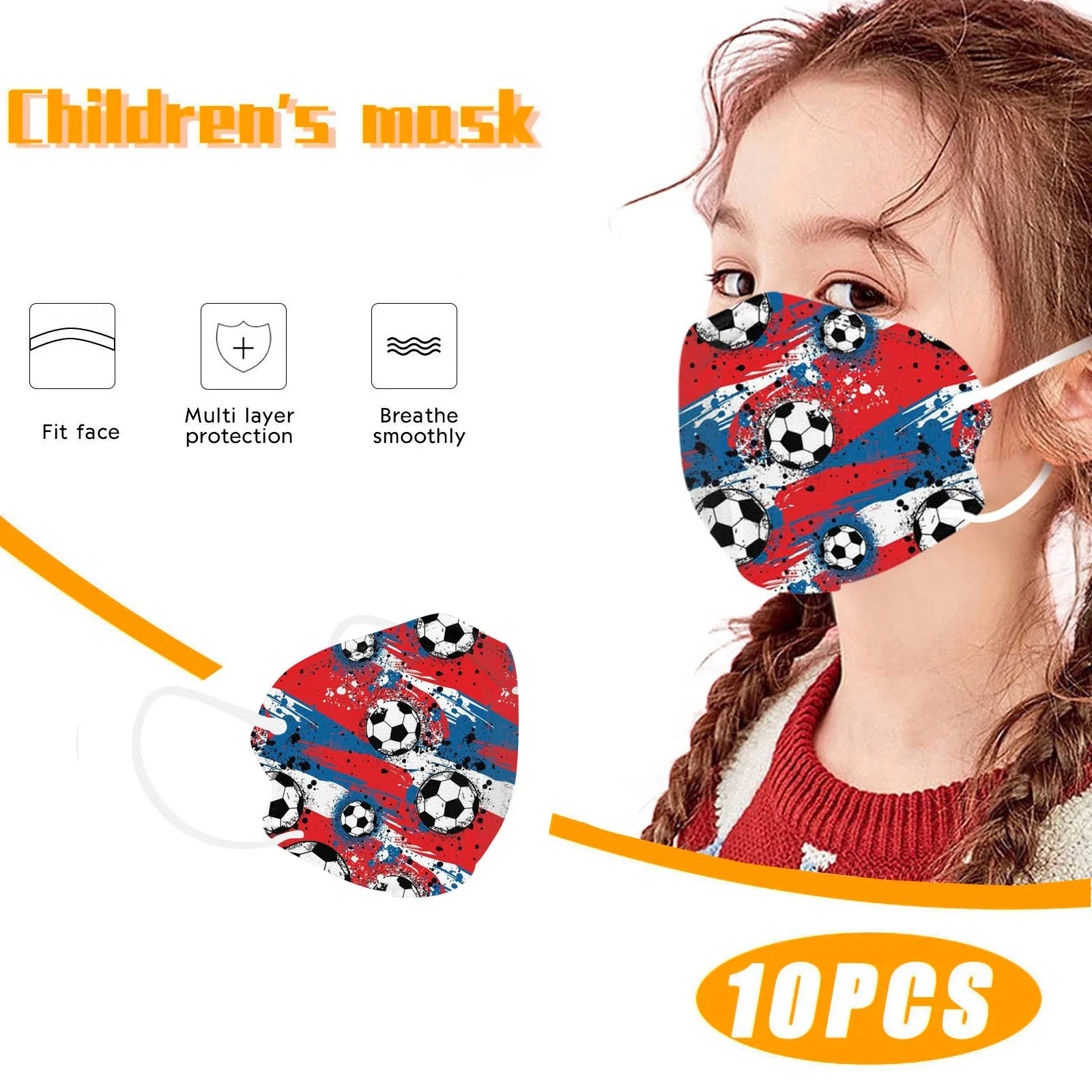 

10PC Children Disposable Masks 5-Layer High-Density PM2.5 Protection For 2-10 Years Old Dustproof Filter Masks Earloop Bandage