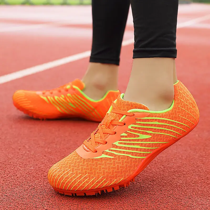 Air Mesh Track and Field Shoes Men Women Spikes Sneakers Athlete Running Training Shoes Lightweight Racing Match Sport Shoes