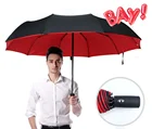Ветрозащитный двухслойный зонт, полностью автоматический, от дождя, для мужчин и женщин, прочный роскошный деловой большой аксессуар, 10 к